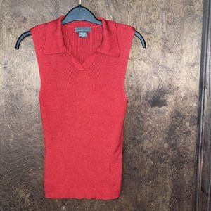 BANANA REPUBLIC, KNITTED, SLEEVELESS TOP, RED
